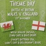 World Cup Theme Day Menu - Battle of Britain