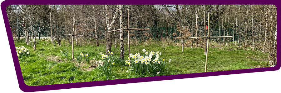 Catholic display at Venerable Edward Morgan School