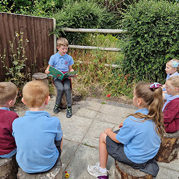 Primary school pupils at Venerable Edward Morgan School