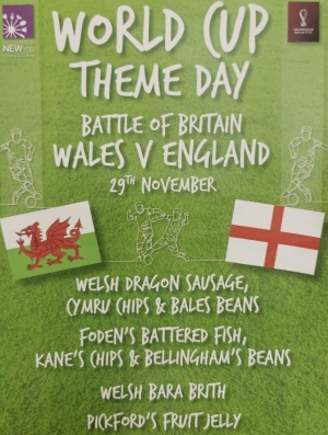 World Cup Theme Day Menu - Battle of Britain